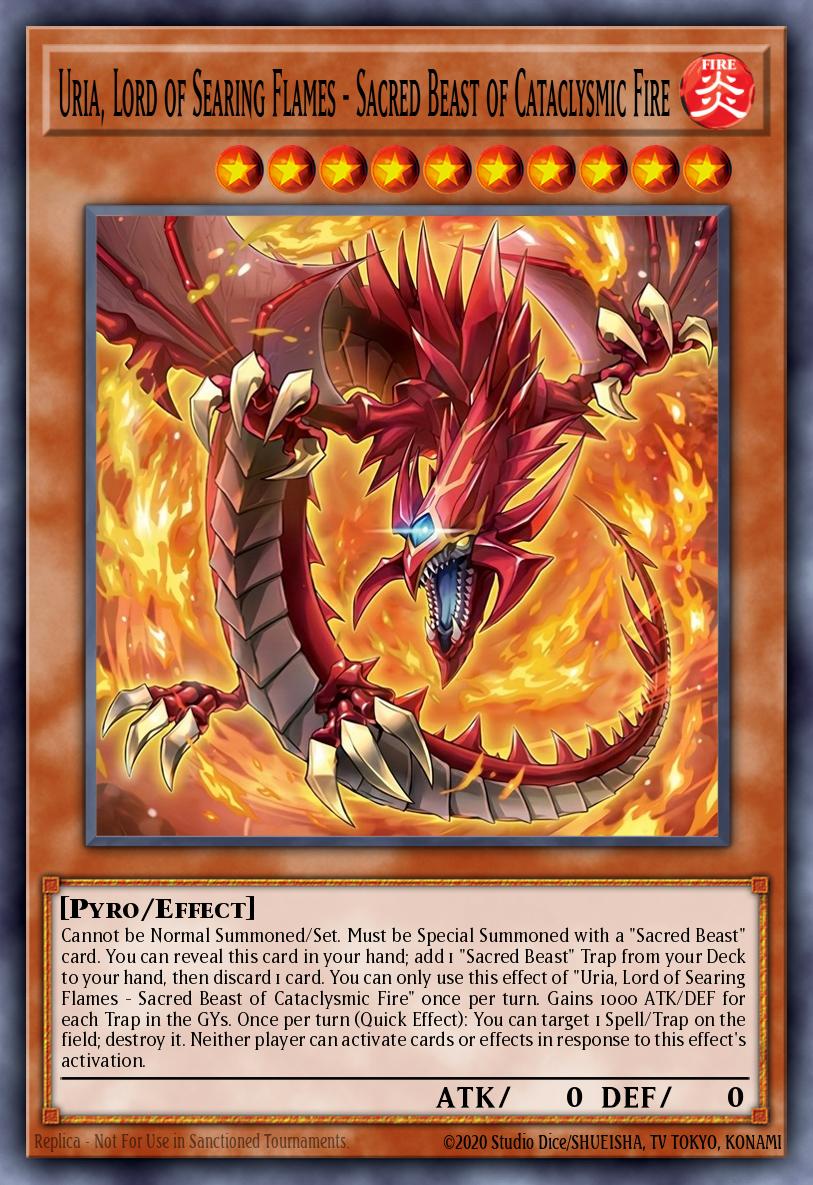 Uria, Lord of Searing Flames - Sacred Beast of Cataclysmic Fire - Chaos Origins Yu-Gi-Oh! spoiler