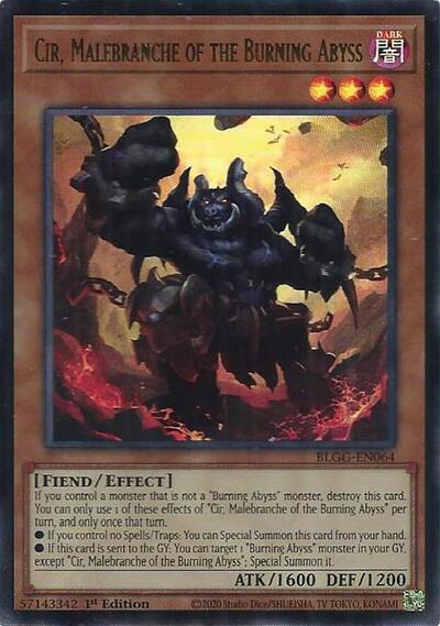 Cir, Malebranche of the Burning Abyss - Battles of Legend: Glorious Gallery Yu-Gi-Oh! spoiler