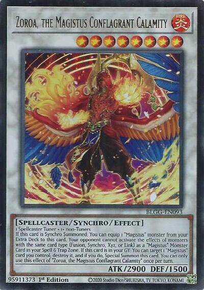 Zoroa, the Magistus Conflagrant Calamity - Battles of Legend: Glorious Gallery Yu-Gi-Oh! spoiler