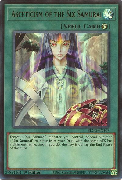 Asceticism of the Six Samurai - Battles of Legend: Glorious Gallery Yu-Gi-Oh! spoiler