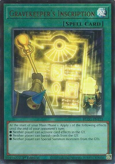 Gravekeeper's Inscription - Battles of Legend: Glorious Gallery Yu-Gi-Oh! spoiler