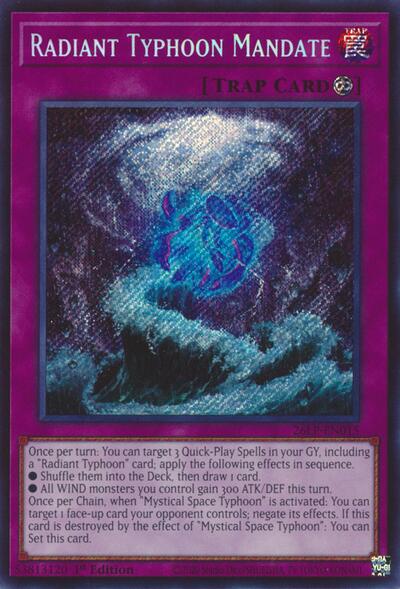 Radiant Typhoon Mandate (Secret Rare) - Limited Pack World Championship 2026 Yu-Gi-Oh! spoiler