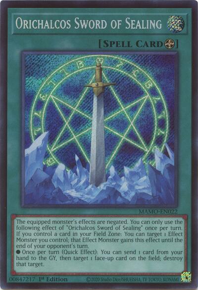 Orichalcos Sword of Sealing (Secret Rare) - Magnificent Monsters Yu-Gi-Oh! spoiler
