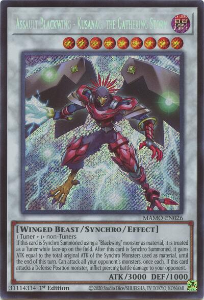 Assault Blackwing - Kusanagi the Gathering Storm (Secret Rare) - Magnificent Monsters Yu-Gi-Oh! spoiler