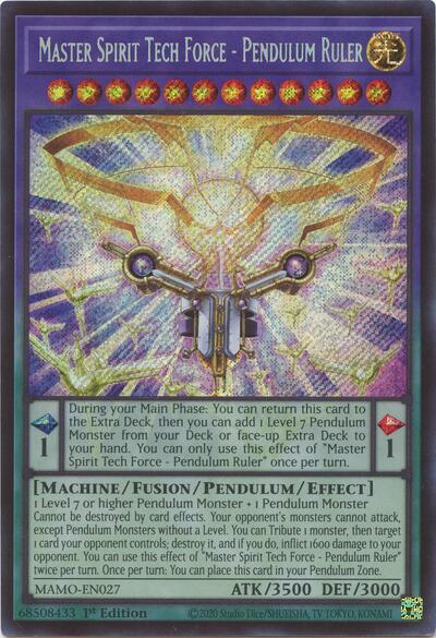 Master Spirit Tech Force - Pendulum Ruler  (Secret Rare) - Magnificent Monsters Yu-Gi-Oh! spoiler