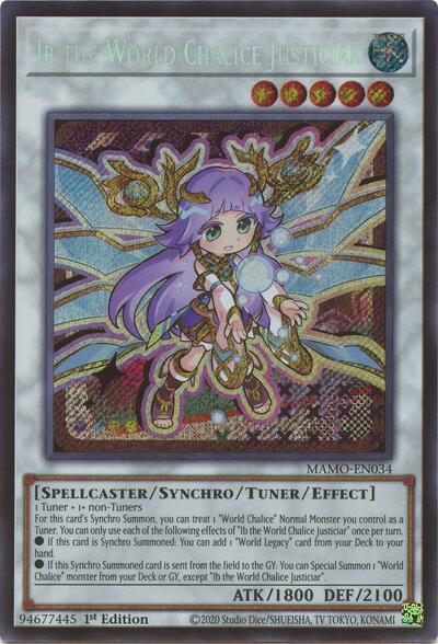Ib the World Chalice Justiciar (Secret Rare) - Magnificent Monsters Yu-Gi-Oh! spoiler