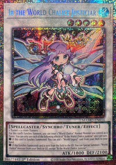 Ib the World Chalice Justiciar (Starlight Rare) - Magnificent Monsters Yu-Gi-Oh! spoiler