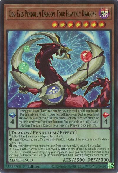 Odd-Eyes Pendulum Dragon, Four Heavenly Dragons - Magnificent Monsters Yu-Gi-Oh! spoiler