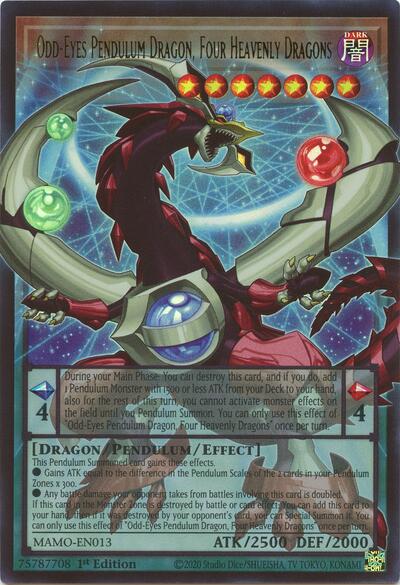 Odd-Eyes Pendulum Dragon, Four Heavenly Dragons (Extended Art) - Magnificent Monsters Yu-Gi-Oh! spoiler