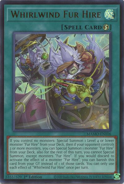 Whirlwind Fur Hire - Magnificent Monsters Yu-Gi-Oh! spoiler